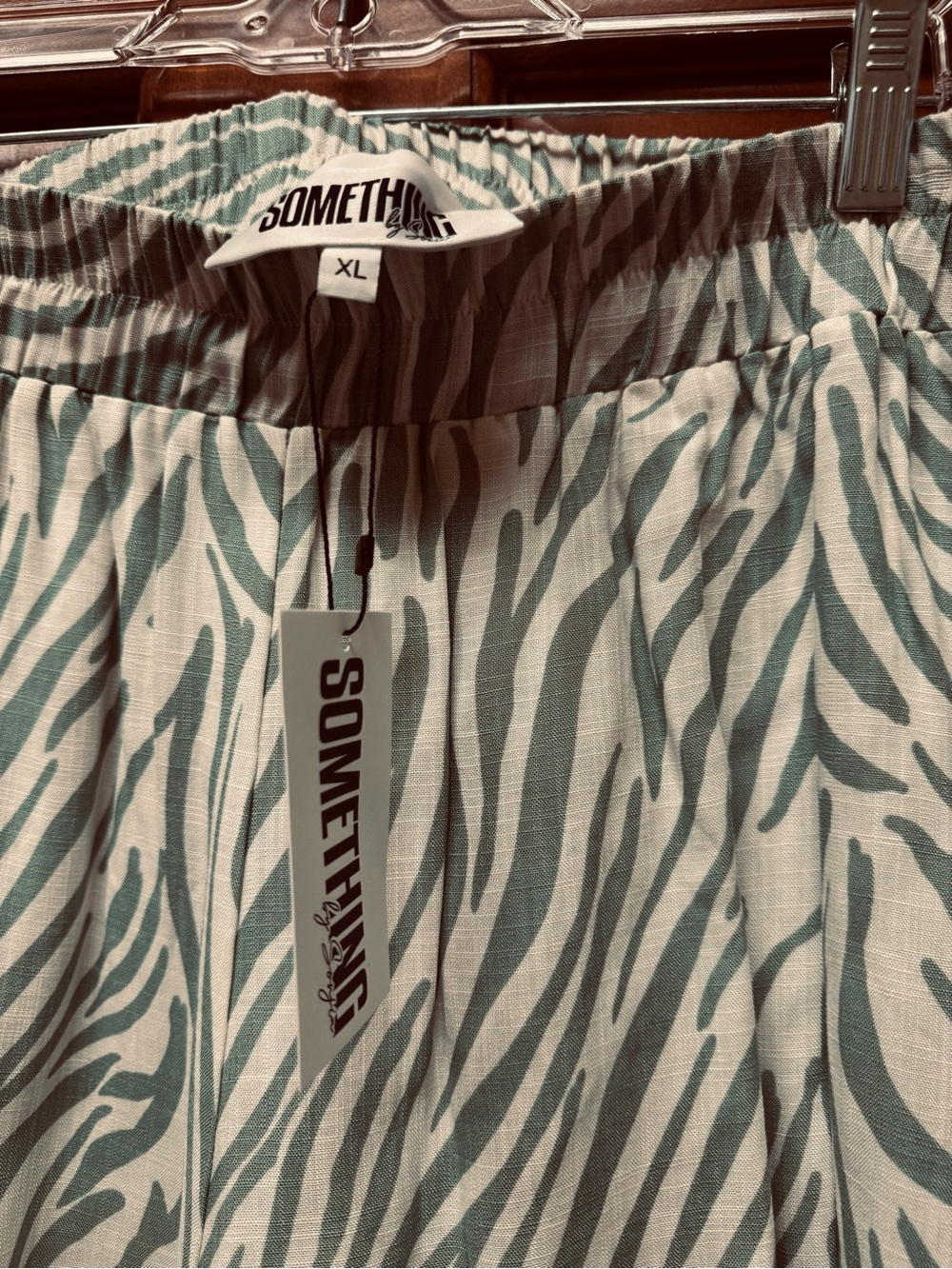 Something by Sonjia Light Green Zebra-Print Wrap Top and matching shorts - Picture 12 of 13